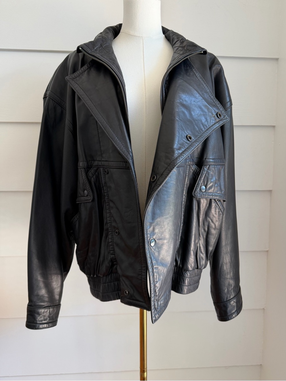 Vintage Black Leather Jacket Michael Hoban North Beach Leather 80s 90s